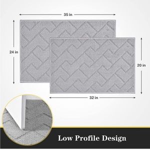 Indoor or outdoor 24"X36"+20"X32" Set of 2 Mat Rubber Non Slip Doormats